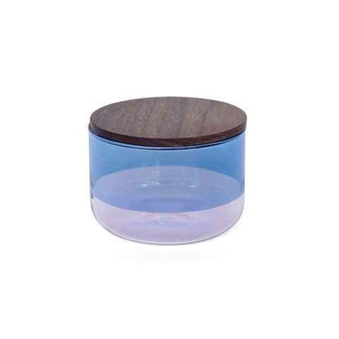 【WUZ屋子】日本 amabro TWO TONE 雙色玻璃儲物罐 S-藍x粉