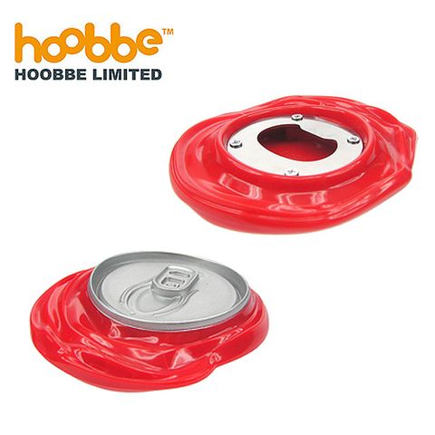 Hoobbe壓扁罐造型開瓶器(紅)