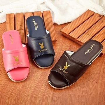 【蘿亞家居】PLAYBOY台灣製靜音燙金室內拖鞋(粉紅色)