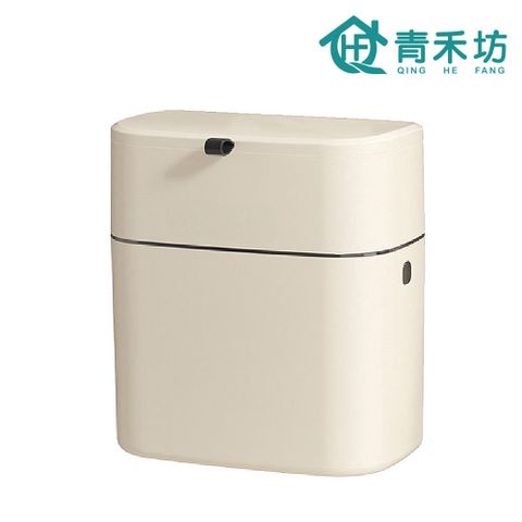 青禾坊 壁掛式兩用垃圾桶-9L-奶白色 (垃圾桶/壁掛垃圾桶/廚餘桶)