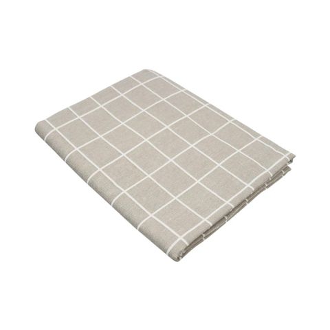 TRENY 北歐棉麻桌巾桌布-灰格子145x230