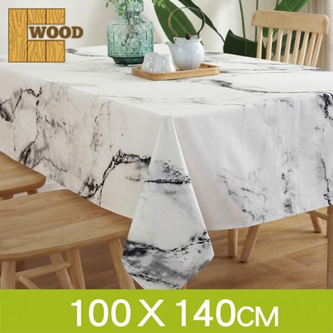 【Wood】簡約北歐大理石紋桌布桌巾(100*140cm)