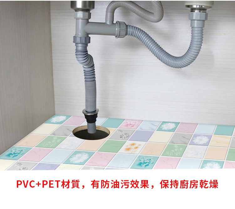 PVC+PET材質,有防油污效果,保持廚房乾燥