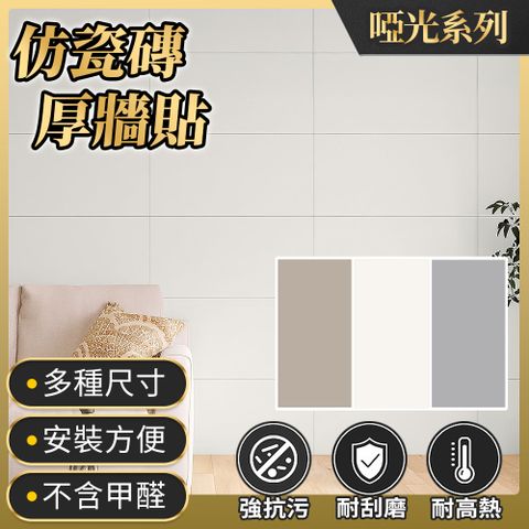 Echain Tech】仿真啞光膚感厚牆貼 60x30cm 10入組