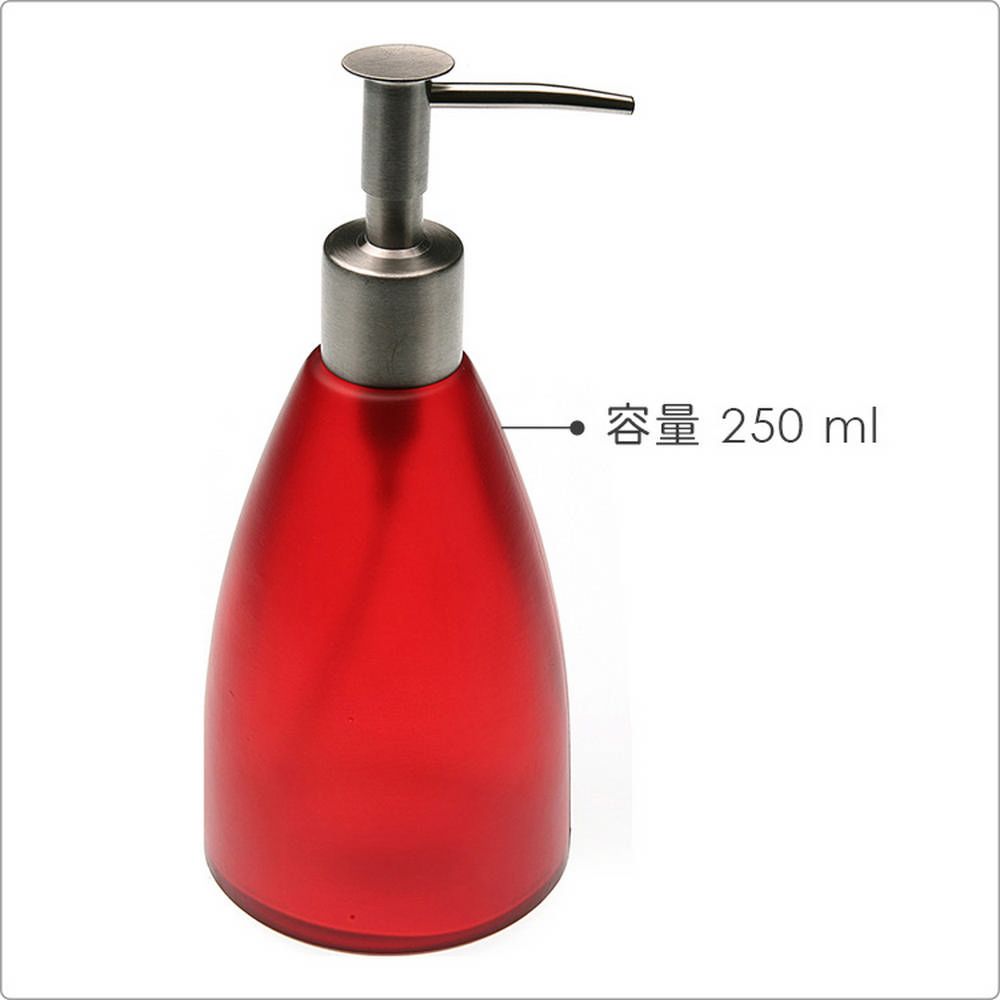 VERSA 玻璃洗手乳罐(紅250ml) | 按壓瓶 分裝瓶 乳液瓶 沐浴乳罐