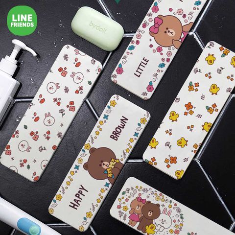 LINE FRIENDS 珪藻土吸水洗漱墊 矽藻土牙刷架 24x8cm