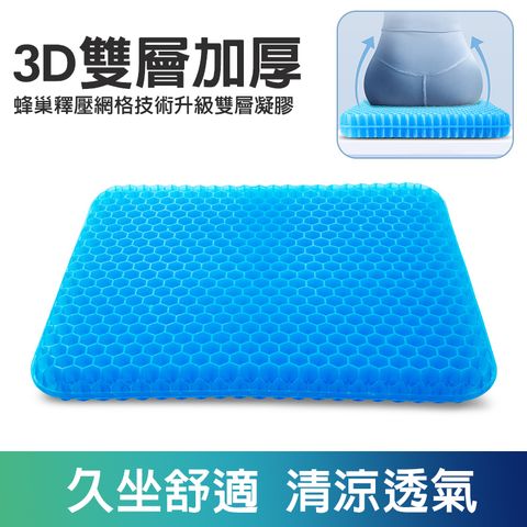 超清涼蜂巢透氣凝膠坐墊/水感凝膠墊/座墊/減壓座墊/透氣坐墊/蜂巢坐墊-2入組