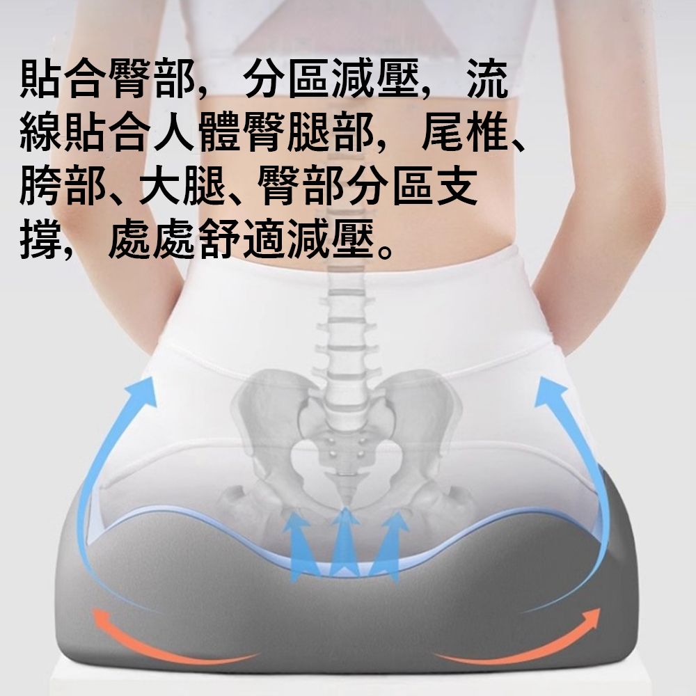 Londee 3D承托包裹釋壓護臀坐墊 U型鏤空 痔瘡墊 辦公室久坐增高墊 美臀墊