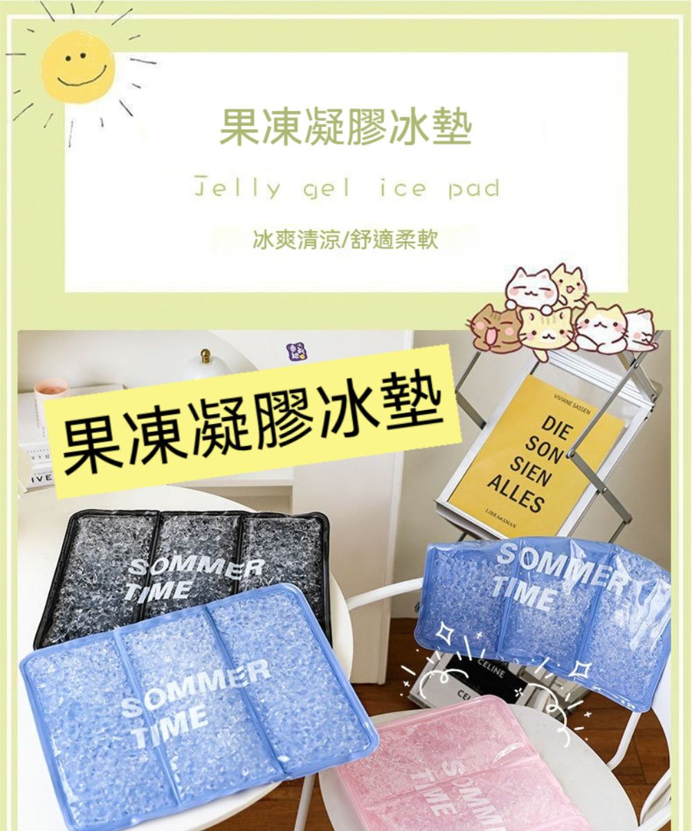 果凍凝膠冰墊 gel ice pad冰爽清涼/舒適柔軟果凍凝膠冰墊ERSOMMERTIME DIESIENALLESSOMMERTIMECECELINETIMESOMM