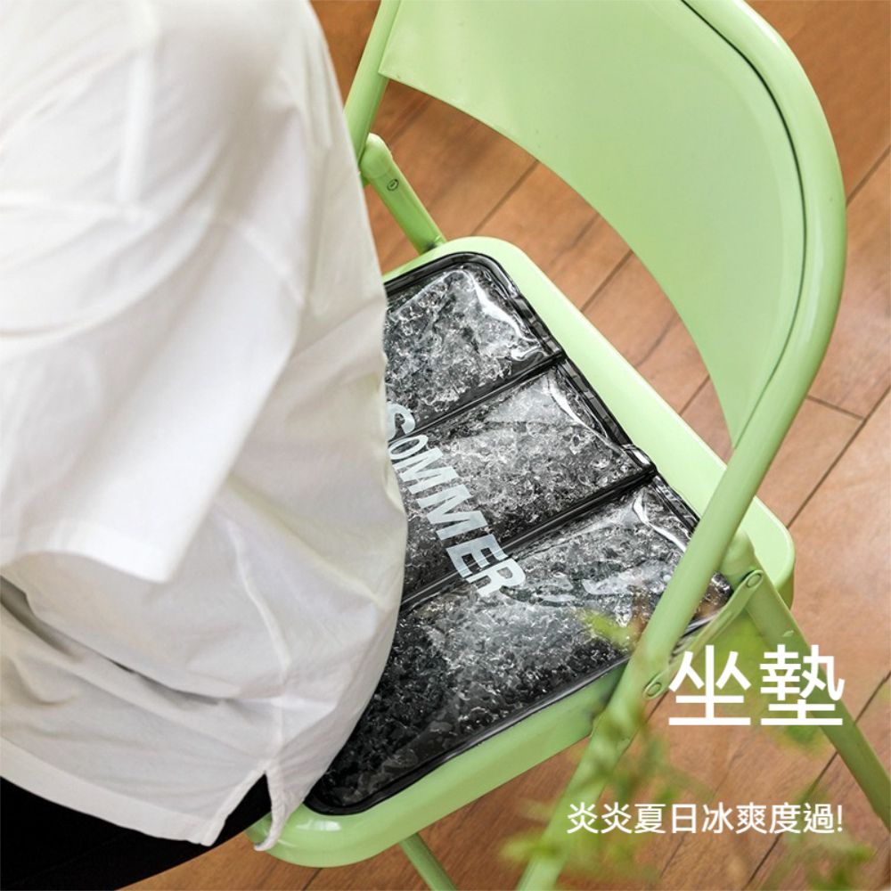 荷生活 加厚防水耐髒果凍凝膠冰墊 舒適柔軟持久清涼長方型降溫涼墊-2入
