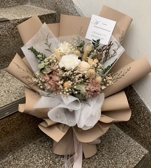 【精緻玫瑰花束】客製花束／乾燥花／情人節／母親節／畢業花束／紀念日／求婚婚禮