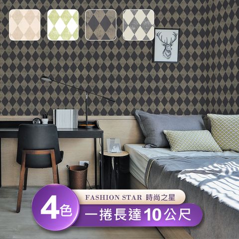 Fashion 【時尚之星  Star】環保無毒 防燃耐熱53X1000cm壁紙1捲(台製壁紙/施工壁紙)