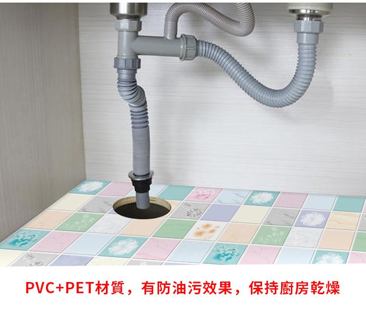 PVC+PET材質,有防油污效果,保持廚房乾燥