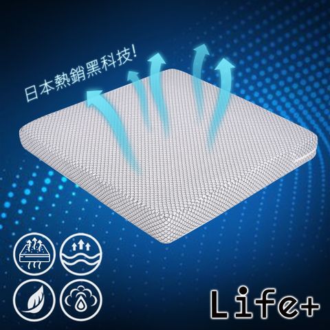 【Life+】 超透氣涼感4D空氣纖維坐墊 (曜石藍)