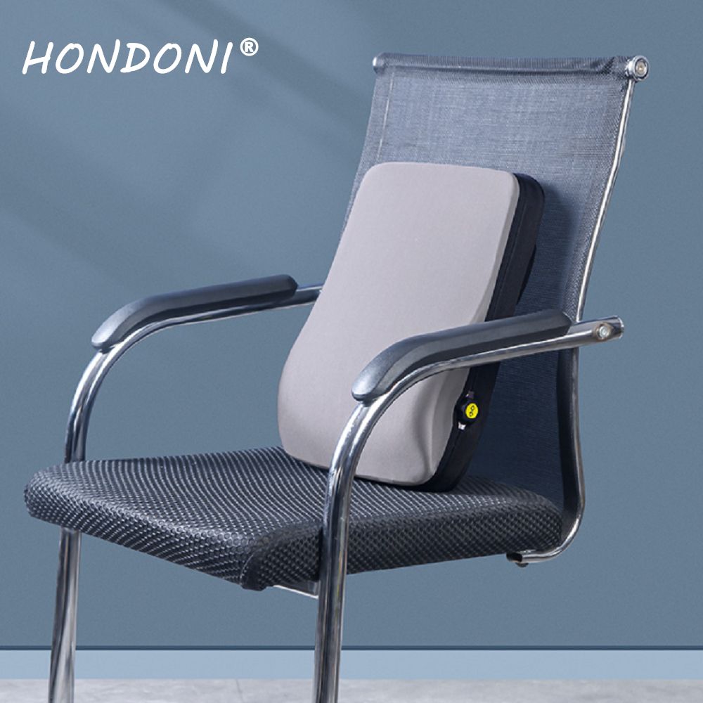 HONDONI 新款5D可調式記憶靠墊居家汽車舒壓腰靠墊 (透氣灰)