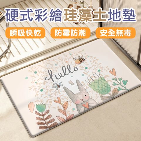 【WE CHAMP】硬式彩繪珪藻土地墊60*39cm