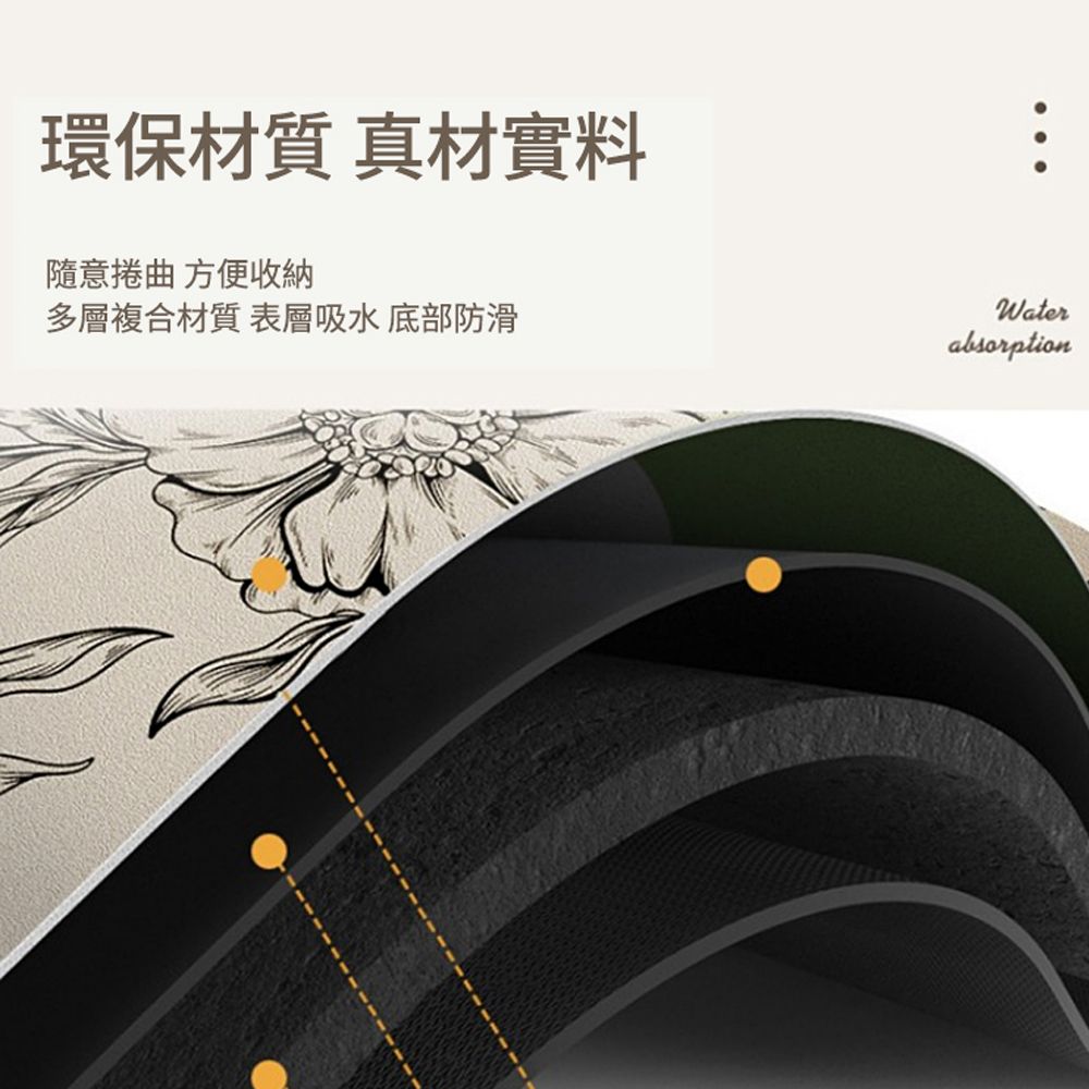 JDTECH 優雅法式硅藻泥地墊 浴室防滑墊 腳踏墊 門墊 玄關腳墊 軟式珪藻土地墊 40*60cm