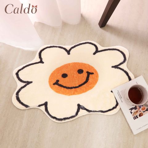 【Caldo卡朵生活】溫暖太陽花造型絨毛防滑地墊