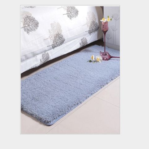 加厚羊羔絨地毯地墊60*160cm藍灰色