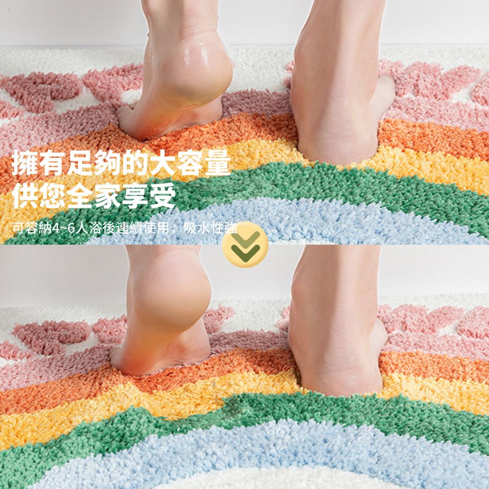  Ellea 家用加厚植絨吸水地墊 浴室防滑地墊 臥室地毯 40*60cm