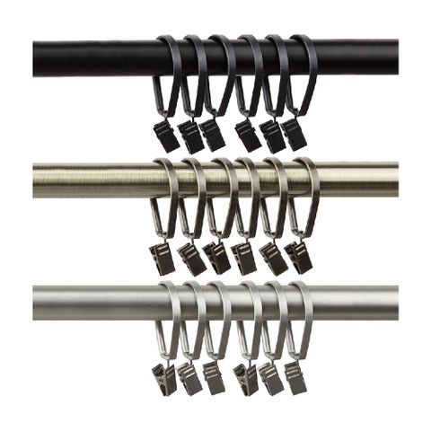 【Home Desyne】台灣製 大天燈造型窗簾環夾10入(內徑28mm)