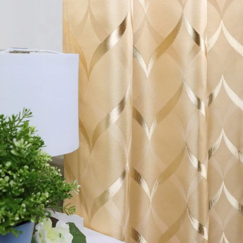 Home Desyne台灣製金典幾何遮光窗簾落地窗織帶單片(145x240CM)