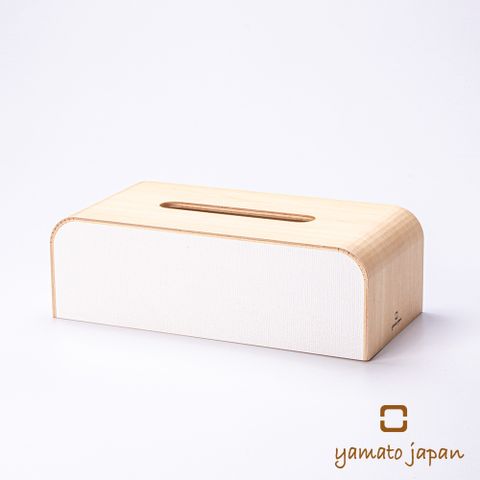 【YAMATO】手作布藝木質面紙盒(雪皓白)(鈴木太太公司貨)