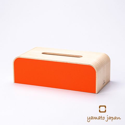 【YAMATO】手作布藝木質面紙盒(熱帶橙)(鈴木太太公司貨)
