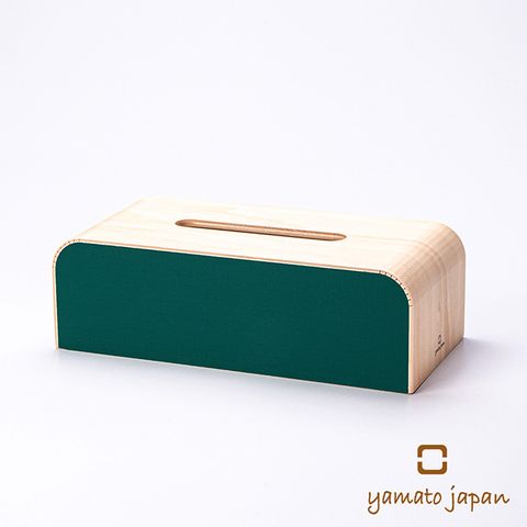【YAMATO】手作布藝木質面紙盒(嫩葉綠)(鈴木太太公司貨)