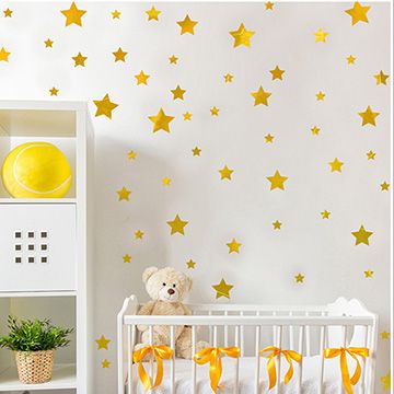 時尚壁貼 - 金色星星 (兩入)