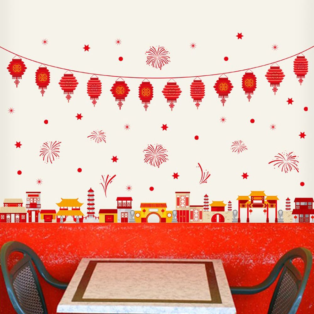 WE CHAMP  高級無痕環保壁貼新年系列-50*70CM 新年壁貼 過年壁貼 節慶壁貼 窗貼 玻璃貼 無痕貼