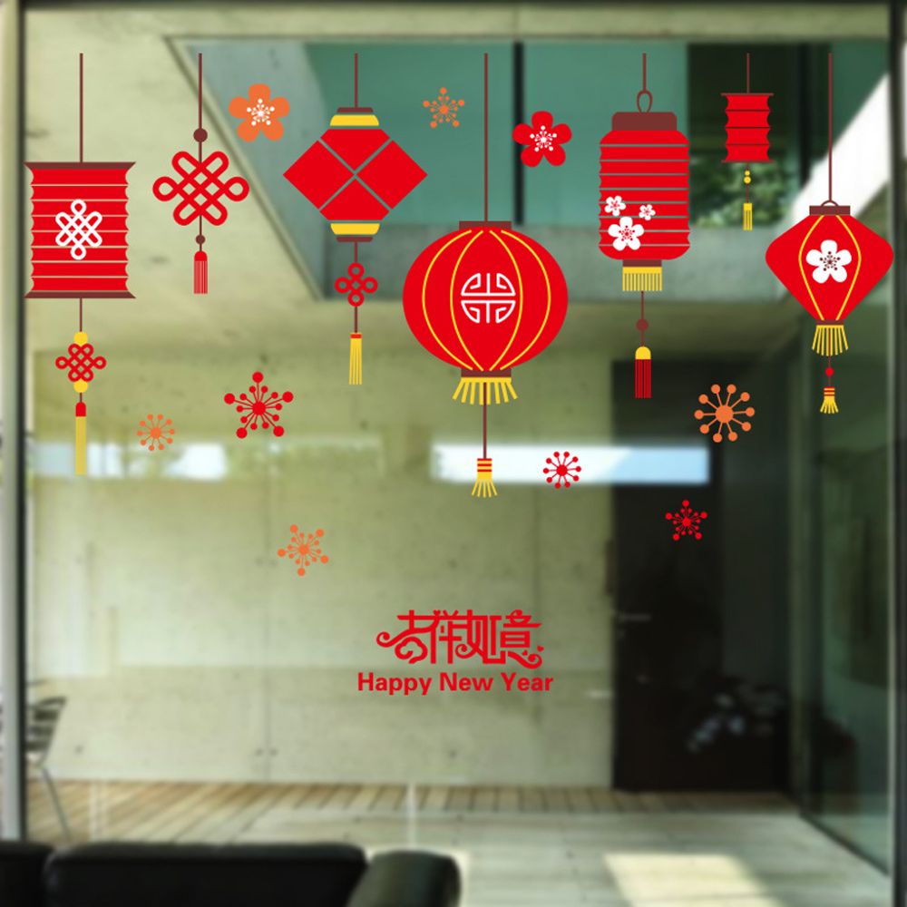 WE CHAMP  高級無痕環保壁貼新年系列-50*70CM 新年壁貼 過年壁貼 節慶壁貼 窗貼 玻璃貼 無痕貼