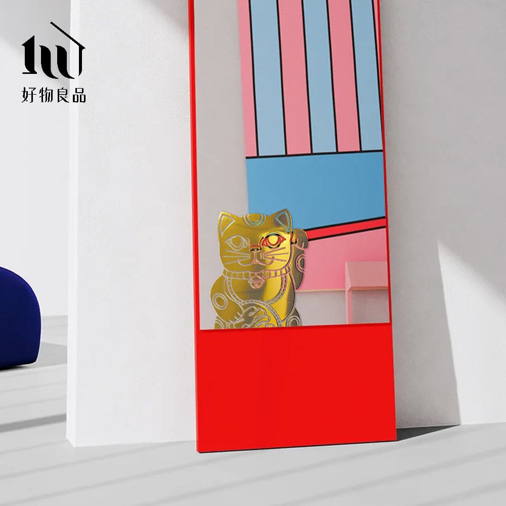 好物良品 小款5入組_開運招財燙金Lucky Neko靜電貼紙(贈酷卡招財貓 吉祥物 靜電貼紙 窗貼)