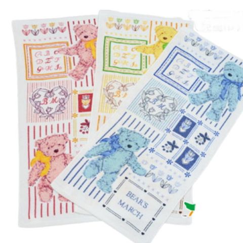 日本狗印花剪絨純棉兒童毛巾/小毛巾 (12條裝 整打優惠價)【台灣興隆毛巾製】