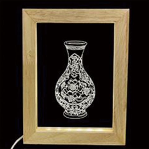 《Stylelife》實木相框燈-瓷花瓶