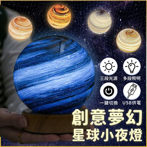 創意夢幻星球燈(12cm)加贈可伸縮抽屜分隔收納整理盒