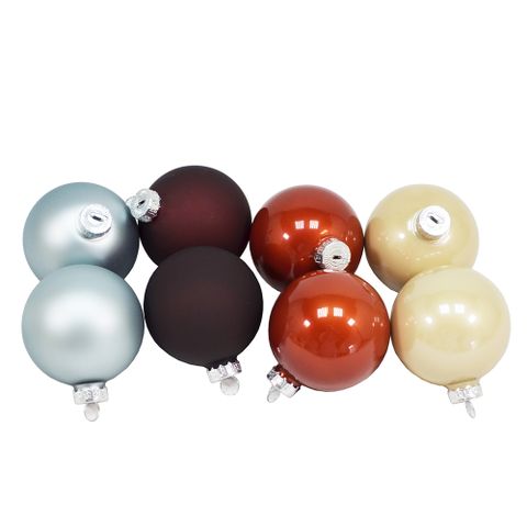 【YU Living】玻璃聖誕裝飾球/吊飾/掛件八件組-棕色系列