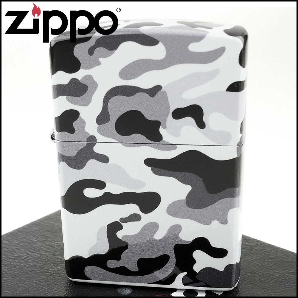 Zippo 日系~CAMOUFLAGE-迷彩圖案五面加工(灰色款)