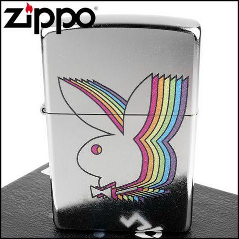 Zippo 美系~PLAYBOY-班尼兔-彩虹風格設計打火機