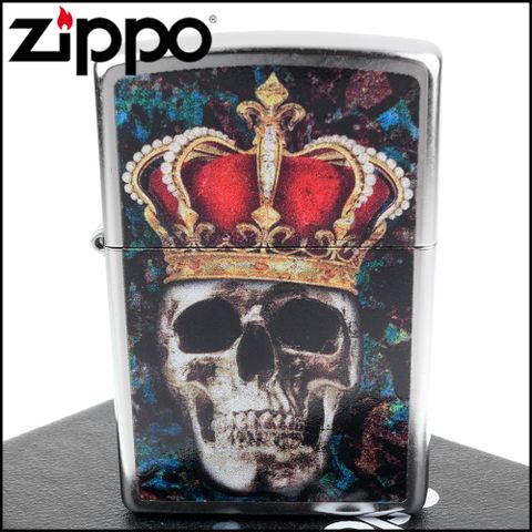 Zippo 美系~Skull King-骷髏國王圖案設計打火機