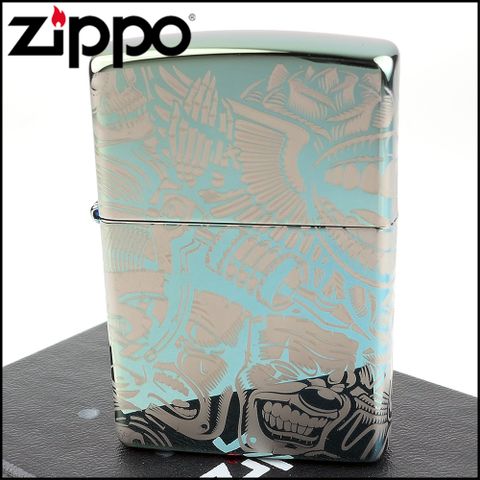 【ZIPPO】美系~Tattoo Theme-紋身圖案4面連續雷雕打火機