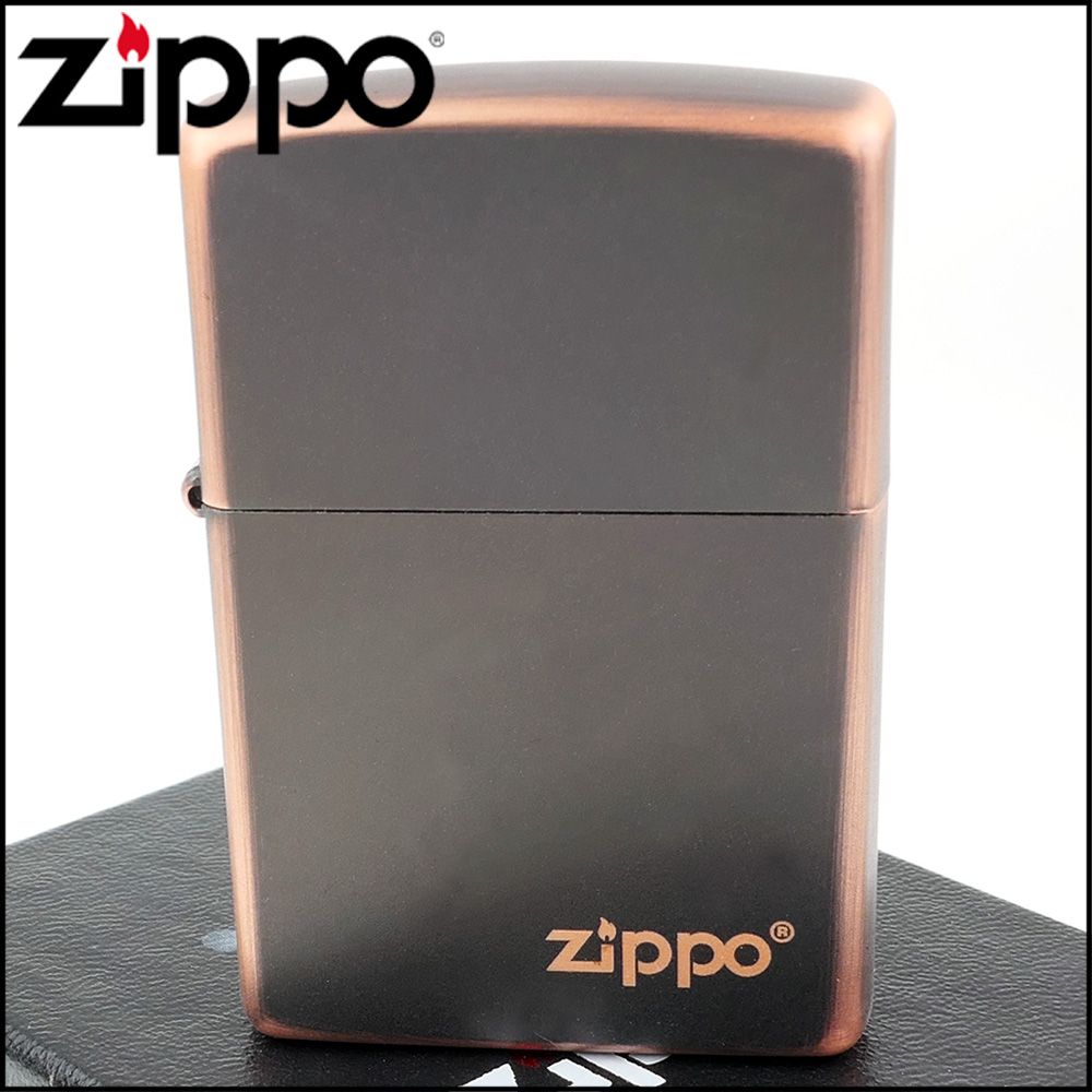 Zippo 美系~Rustic Bronze-鄉村古銅Logo字樣打火機