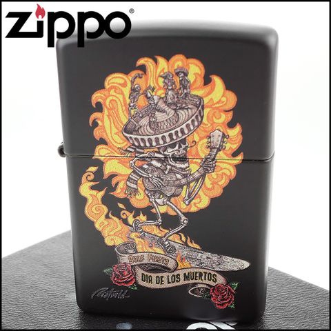 Zippo 美系~Dia de los Muertos-亡靈節骷髏圖案設計打火機