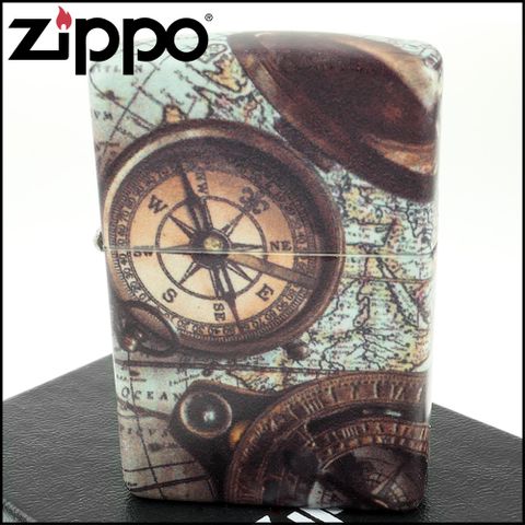 Zippo 美系~Compass Design-指南針圖案-540彩印工法打火機