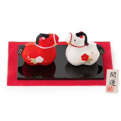 馬年縮緬手作擺飾-紅白福午(R6)