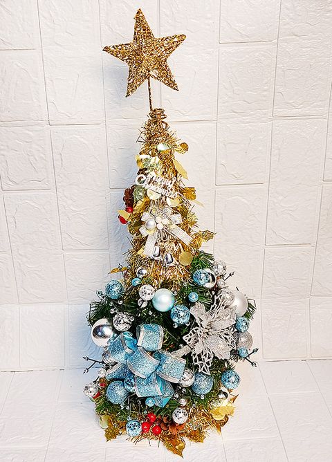 【裝飾燈大師】特價品-45cm雷射絲聖誕樹-銀藍色系