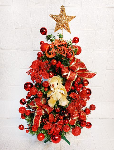 【裝飾燈大師】特價品-60CM(2尺)裝飾綠色聖誕樹(含整套飾品-已組裝)-紅色系-小熊