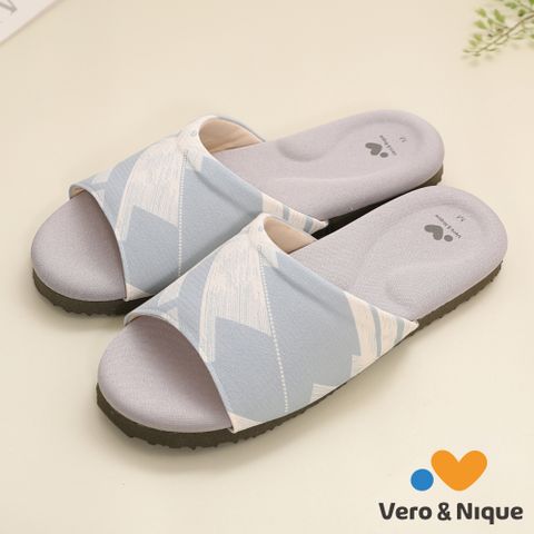Vero&Nique 維諾妮卡 文青幾何涼感乳膠室內拖鞋-藍