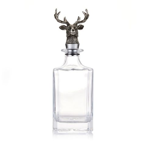 【Finara 費納拉】公鹿造型酒塞威士忌餐酒直角玻璃瓶