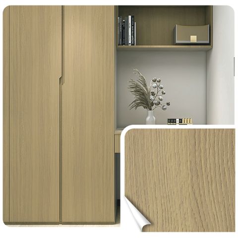 【Echain Tech】客製化 木紋加厚款壁貼 21款 寬幅45cm-棕色胡桃6013-2